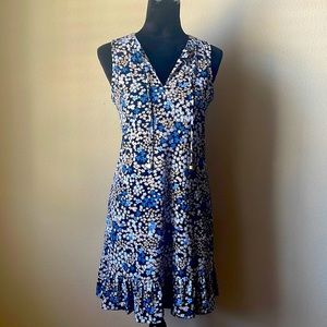 Michael Kors floral printed mini dress size M&S available color blue/Taupe/white